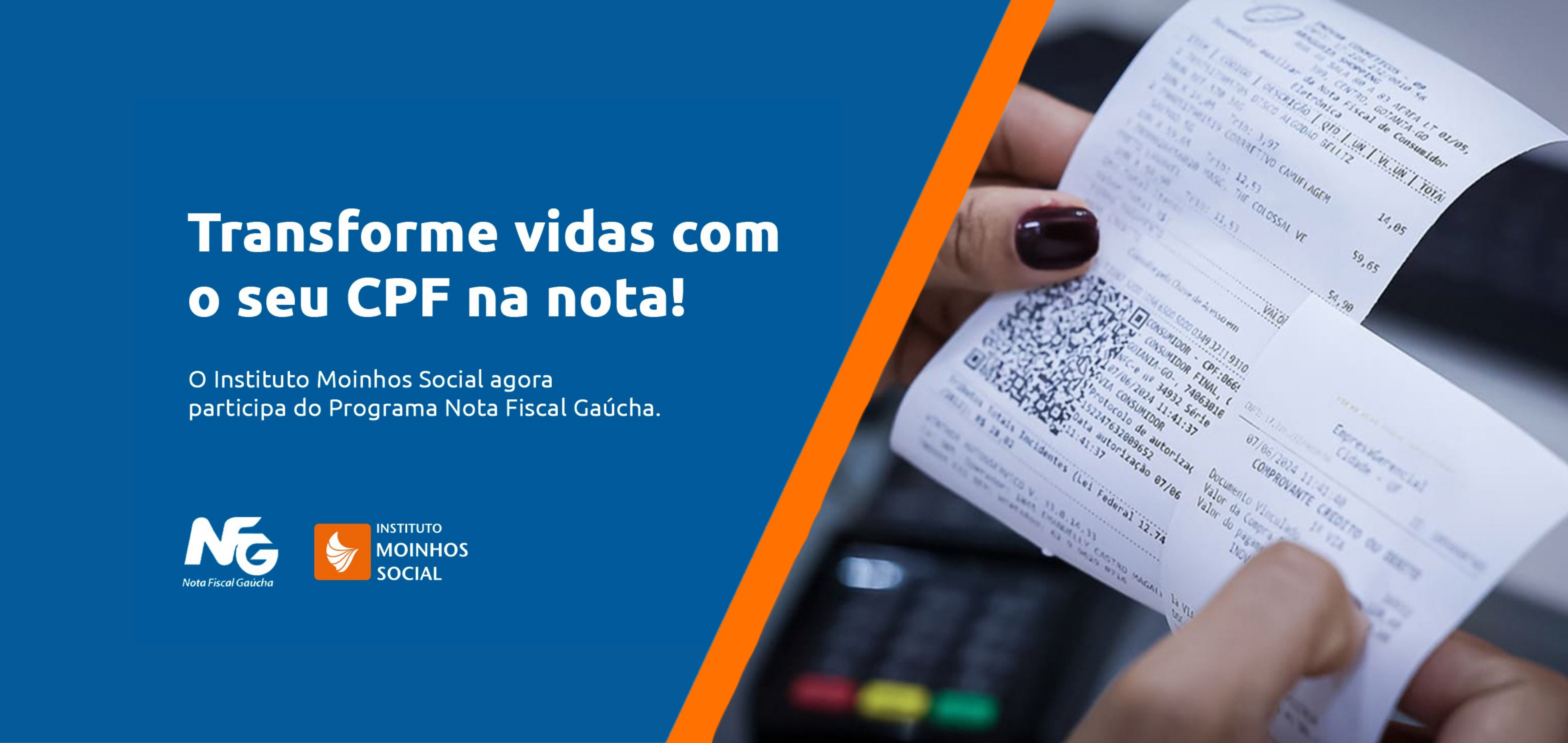 Instituto Moinhos Social é habilitado no Nota Fiscal Gaúcha: transforme vidas com o seu CPF na nota